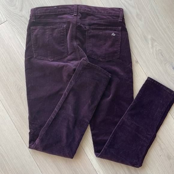 Rag & Bone Wine color corduroy skinny pants - Picture 7 of 9